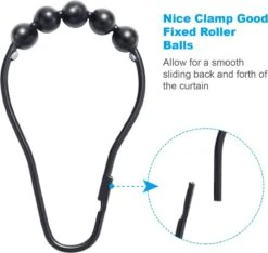 BOTC Gordijnringen - 12 Stuks Gordijn Haken - Gordijnhaken- RVS Gordijn Ringen Voor Gordijn Roede - Zwart -Badkamer Wijs 1200x1135 2