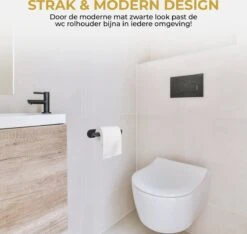 HGMD® WC Rolhouder Zelfklevend - Zwart - Toiletrolhouder Zwart - Toiletrolhouder Zonder Boren -Badkamer Wijs 1200x1137 2