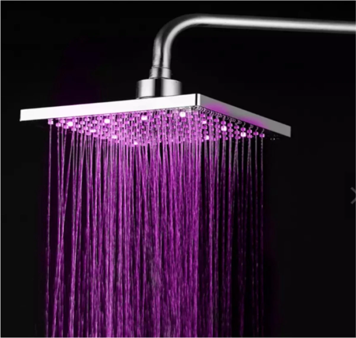 Jawes- LED Regendouche- Zilver- Douchekop- 20x20cm- Verschillende Kleuren- RVS- LED Verlichting 3 Jawes- LED Regendouche- Zilver- Douchekop- 20x20cm- Verschillende Kleuren- RVS- LED Verlichting