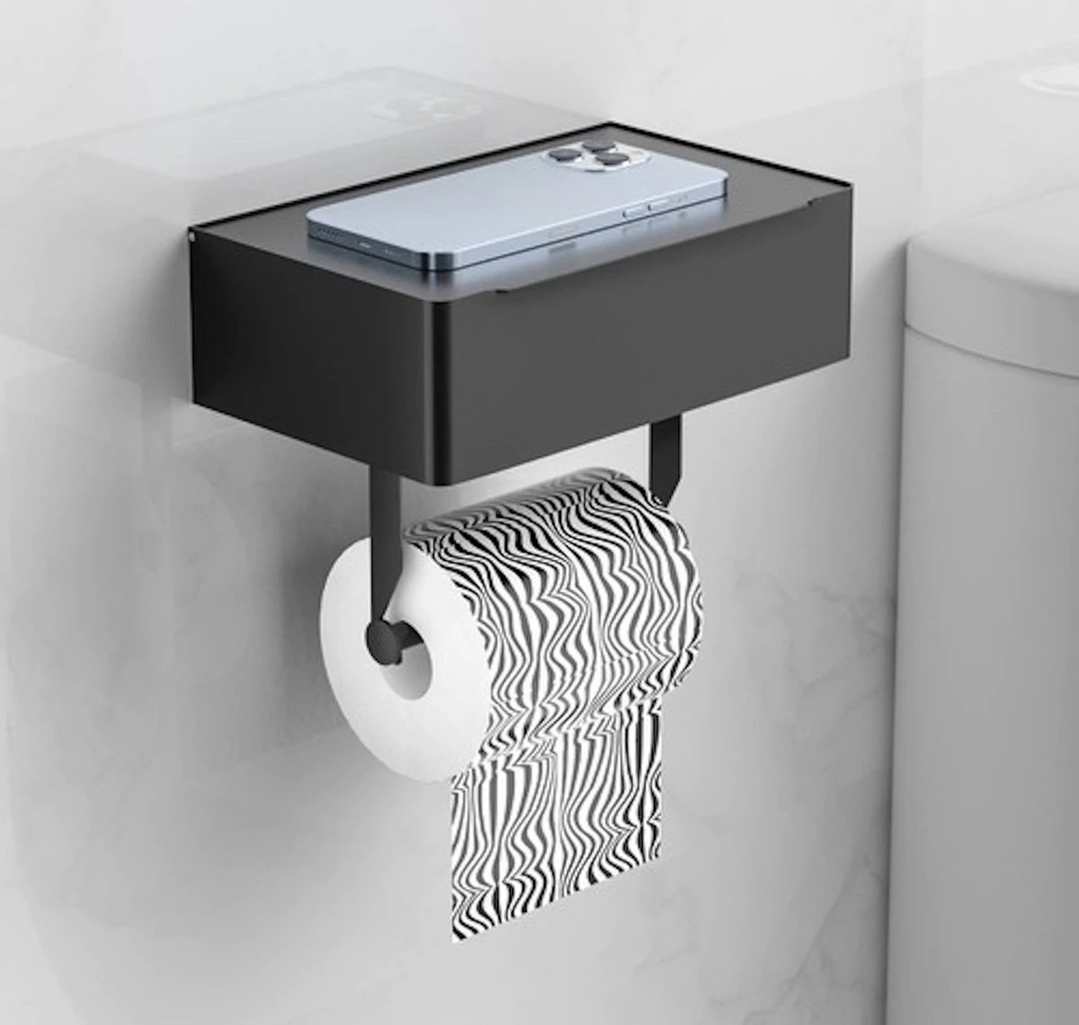 Merkloos Luxe Toiletrolhouder PRO 20.5 X 14.5 X 12 Cm- Planchet Opbergruimte - Plankje & Bakje- WC Rolhouder - Zelfklevend Of Borend - RVS - Waterbestendig 5 Merkloos Luxe Toiletrolhouder PRO 20.5 X 14.5 X 12 Cm- Planchet Opbergruimte - Plankje & Bakje- WC Rolhouder - Zelfklevend Of Borend - RVS - Waterbestendig - Afbeelding 3