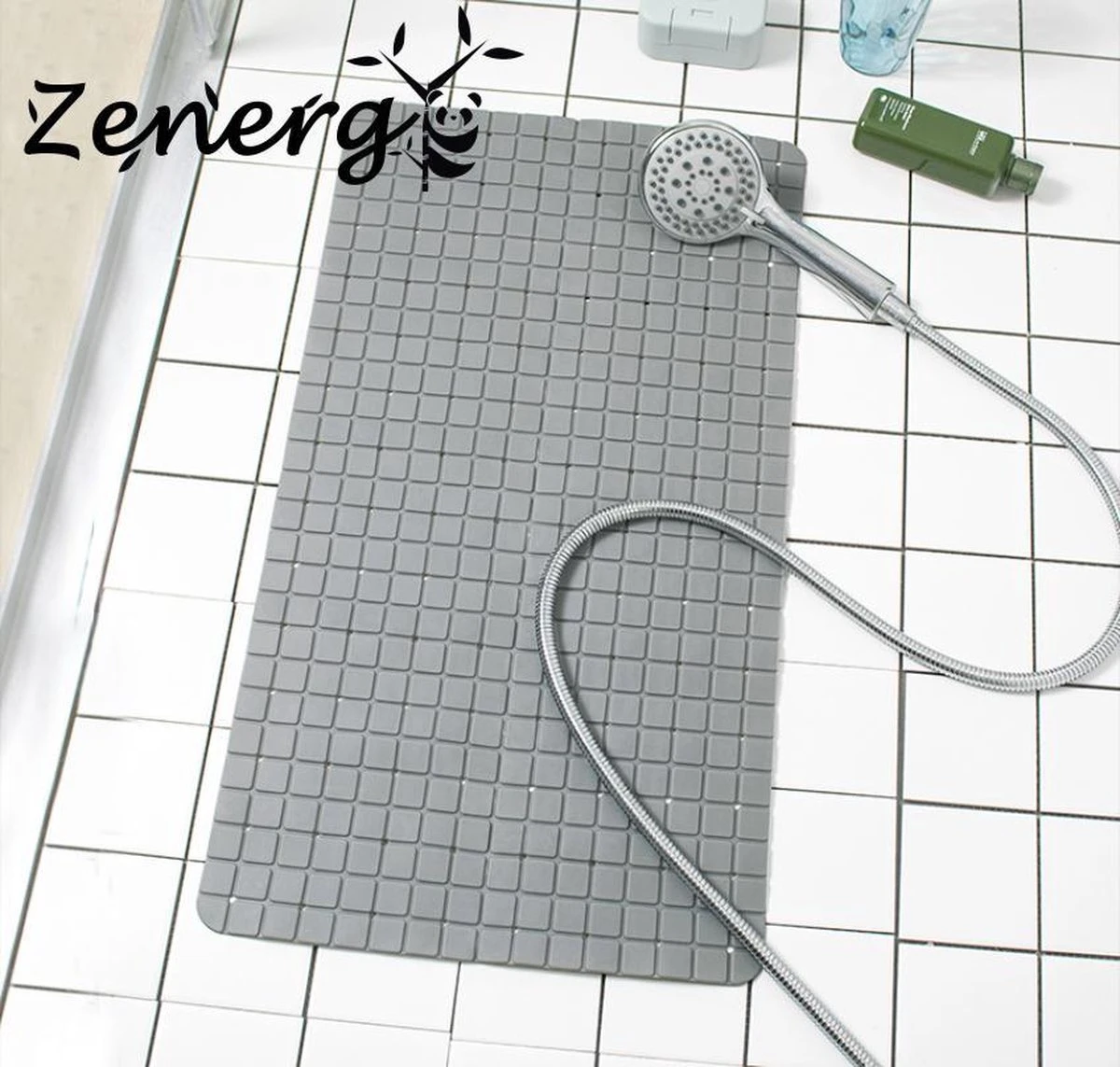 Zenergy Badmat - Antislipmat - Douchemat - Grijs - 70x40cm - Antislipmat Bad - Antislipmat Douche - Schimmelbestendig - Met Zuignappen - Wasbaar 3 Zenergy Badmat - Antislipmat - Douchemat - Grijs - 70x40cm - Antislipmat Bad - Antislipmat Douche - Schimmelbestendig - Met Zuignappen - Wasbaar