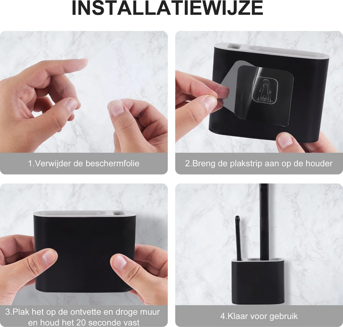 Lopoleis WC Borstel – Toiletborstel – Gesloten Bodem – WC Borstel Met Randreiniger – Siliconen – Zwart – WC Borstel Met Houder – Vrijstaand – Hangend – WC Borstel En Houder 4 Lopoleis WC Borstel – Toiletborstel – Gesloten Bodem – WC Borstel Met Randreiniger – Siliconen – Zwart – WC Borstel Met Houder – Vrijstaand – Hangend – WC Borstel En Houder - Afbeelding 2