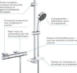 GROHE QuickFix Precision Feel Thermostatische Douchekraan - Met Glijstangset - EcoJoy - CoolTouch - Chroom - 34791000 -Badkamer Wijs 1200x1143 19