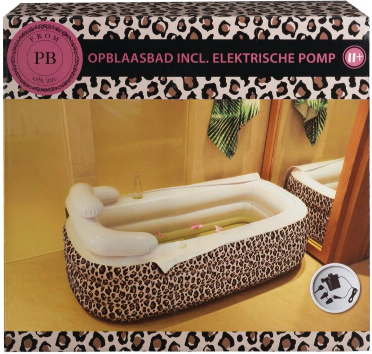 Merkloos Opblaasbare Badkuip Met Panterprint | 158x80x65 | Incl. Pomp 4 Merkloos Opblaasbare Badkuip Met Panterprint | 158x80x65 | Incl. Pomp - Afbeelding 2
