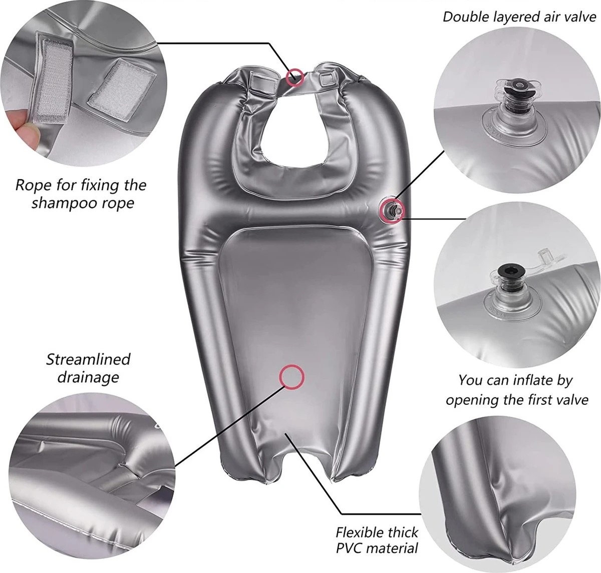 Haarwasbak - Wasbak - Haarwasbak Opblaasbaar - Haarwasbak Voor Thuis - Haarwasbak Plastic - Zwart 8 Haarwasbak - Wasbak - Haarwasbak Opblaasbaar - Haarwasbak Voor Thuis - Haarwasbak Plastic - Zwart - Afbeelding 6