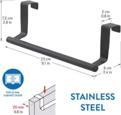 Tatkraft HORIZON - RVS Kastdeur Handdoekrek - Keukenkast Deur Handdoek/Vaatdoek Houder Rek Stang Hanger - Towel Rack Kast Deurhanger Deurhaak Keuken - Handdoekstang - Mat Zwart - 23CM 10 Tatkraft HORIZON - RVS Kastdeur Handdoekrek - Keukenkast Deur Handdoek/Vaatdoek Houder Rek Stang Hanger - Towel Rack Kast Deurhanger Deurhaak Keuken - Handdoekstang - Mat Zwart - 23CM -Badkamer Wijs 1200x1147 5