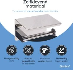 Sanics WC Rolhouder Zilver – Toiletrolhouder Zonder Boren – Met Plankje - Zelfklevend - RVS 22 Sanics WC Rolhouder Zilver – Toiletrolhouder Zonder Boren – Met Plankje - Zelfklevend - RVS -Badkamer Wijs 1200x1148 2
