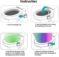 Toiletpotverlichting - Toiletpotverlichting 16 Kleuren - Toiletpot - Verlichting - Toilet Lamp - Nachtlampje Met Bewegingssensor - LED - WC - Toiletpotverlichting Met Sensor - Toiletpot Verlichting -Badkamer Wijs 1200x1150 11