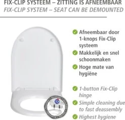 WENKO WC Bril Sindia - Wit Duroplast - Easy-Close Sluiting - Fix-Clip Bevestiging In RVS - Belastbaar Tot 300 Kg - Toiletbril - Toiletzitting -Badkamer Wijs 1200x1152 18