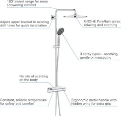 GROHE QuickFix Vitalio Joy 310 Regendouche - CoolTouch - Met Planchet - ø 31 Cm - Chroom -Badkamer Wijs 1200x1153 21
