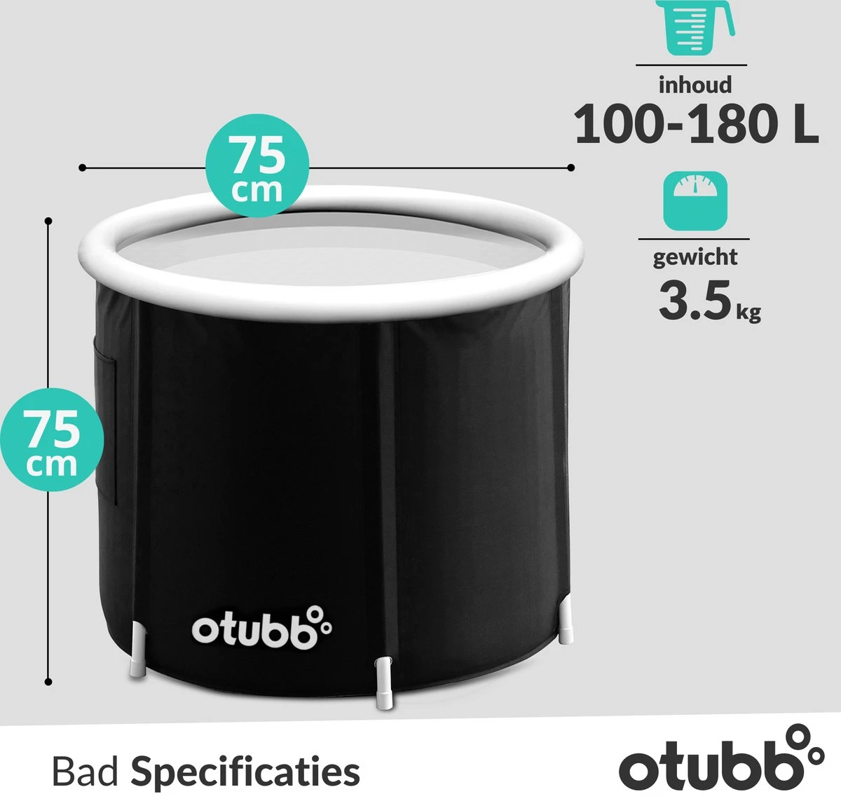 Zitbad | Opblaasbaar Zitbad Voor Volwassenen Van OTUBB | Ofuro | Opvouwbare Badkuip | Inklapbaar | Rond | IJsbad | Zwart | Bath Bucket 7 Zitbad | Opblaasbaar Zitbad Voor Volwassenen Van OTUBB | Ofuro | Opvouwbare Badkuip | Inklapbaar | Rond | IJsbad | Zwart | Bath Bucket - Afbeelding 5