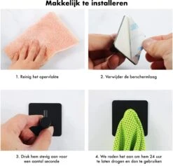 Toiletrolhouder Met Telefoonhouder - Zelfklevend / Boren / Zonder Boren - Incl. Handdoekhaakjes - WC Rolhouder - Zwart 31 Toiletrolhouder Met Telefoonhouder - Zelfklevend / Boren / Zonder Boren - Incl. Handdoekhaakjes - WC Rolhouder - Zwart -Badkamer Wijs 1200x1153