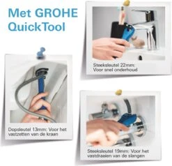 GROHE QuickFix Start Waterbesparende Wastafelkraan - Met EcoJoy® - Incl. Push-open Waste - Chroom - 23551002 -Badkamer Wijs 1200x1155 20