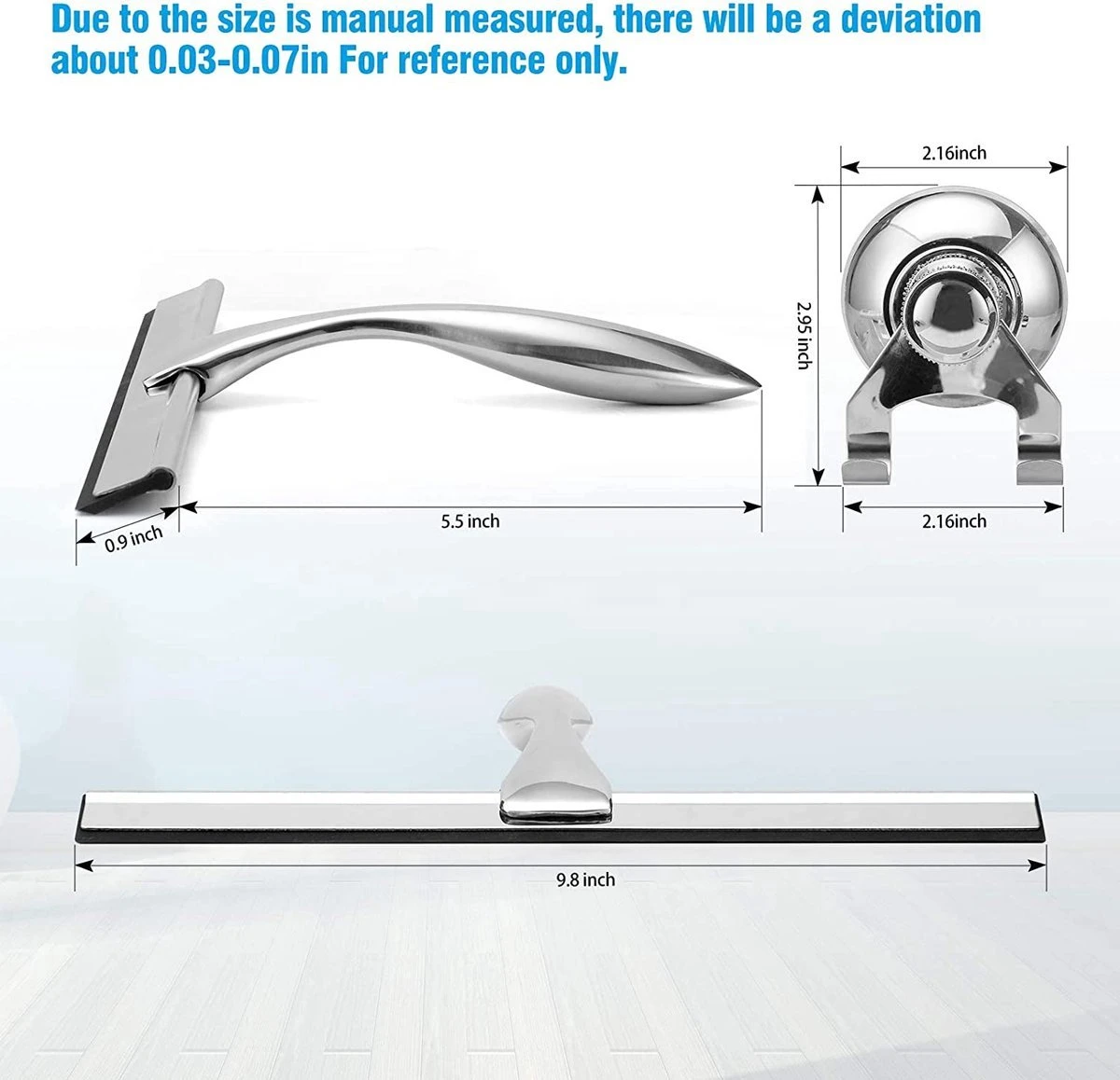 Douchewisser Met Ophangsysteem- Badkamer Accessoires- Raamwisser - Trekker Douche 6 Douchewisser Met Ophangsysteem- Badkamer Accessoires- Raamwisser - Trekker Douche - Afbeelding 4