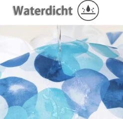 Douchegordijn - 180x200 Cm - Incl. Ringen - Waterdicht - Sneldrogend & Anti Schimmel - Wasbaar & Duurzaam - Polyester - Blue Petals -Badkamer Wijs 1200x1159 12
