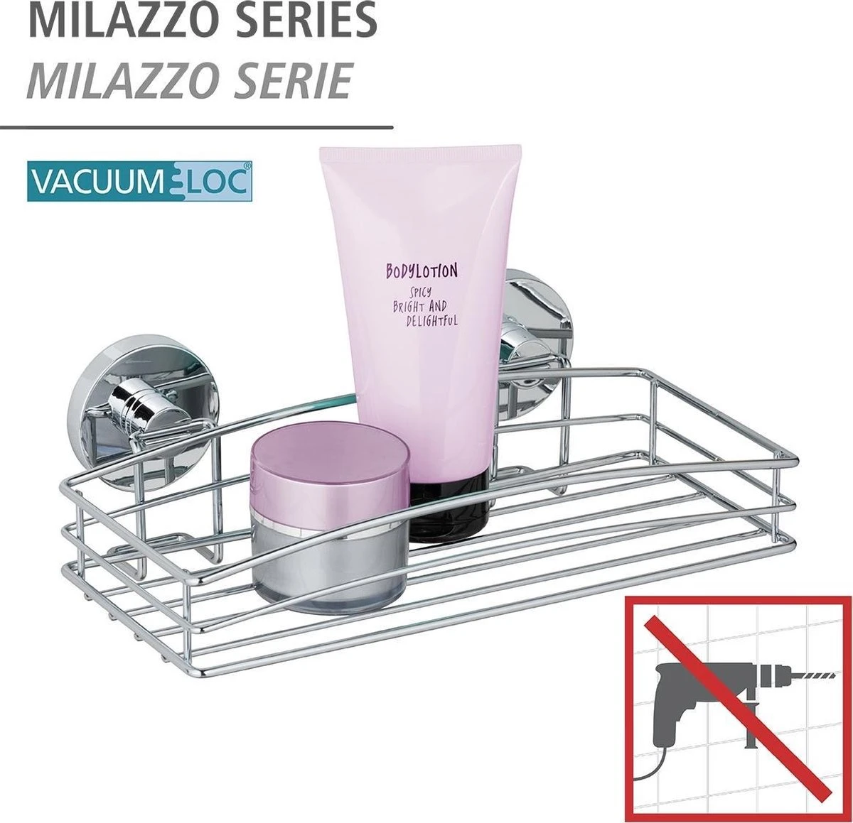 WENKO Vacuum-Loc Doucherek Chroom - Bevestigen Zonder Boren 12 WENKO Vacuum-Loc Doucherek Chroom - Bevestigen Zonder Boren - Afbeelding 10