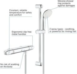 GROHE Grohtherm 1000 Thermostatische Douchekraan - 12 Cm - Chroom - 34153004 -Badkamer Wijs 1200x1161 10