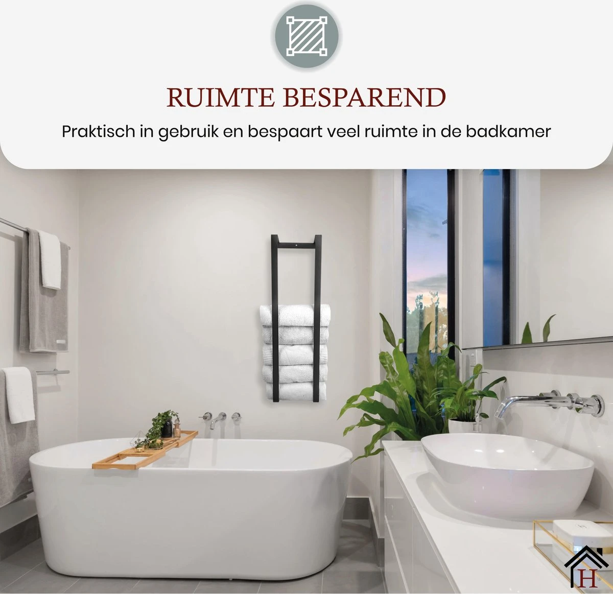 Homestic© Handdoekrek Zonder Boren - Antioch Stalen Handdoekhouder Voor In De Badkamer/Keuken/Camper/Tuin - 70x20x13 - Antraciet 6 Homestic© Handdoekrek Zonder Boren - Antioch Stalen Handdoekhouder Voor In De Badkamer/Keuken/Camper/Tuin - 70x20x13 - Antraciet - Afbeelding 4