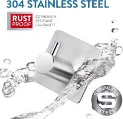 Tatkraft George Heavy Duty Zelfklevende Wandhaakjes - RVS Handdoekhouder Haak - Muur Ophang Zelfklevend Muurhaak Ophanghaakjes - Handdoekklem Keuken Ophanghaak Zonder Boren - Wand Theedoek / Handdoek Houder - Universeel Gebruik - Set Van 4 Stuks -Badkamer Wijs 1200x1164 3