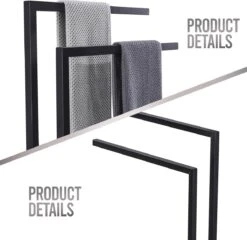 LOMAZOO Handdoekrek Badkamer Zwart - Handdoekenrek Badkamer - Handdoekhouder Staand Roma 9 LOMAZOO Handdoekrek Badkamer Zwart - Handdoekenrek Badkamer - Handdoekhouder Staand Roma -Badkamer Wijs 1200x1165 4