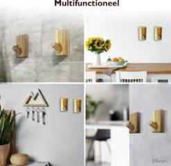 Dieux® - Luxe Handdoekhaakjes Zelfklevend - Handdoekhouder - Wandhaak - Acaciahout Haken - Zelfklevende Haakjes - Handdoeken - Handdoekrek - Badkamer - Keuken - Pasen -Badkamer Wijs 1200x1165 5
