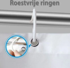 Douchegordijn - 180x200 Cm - Incl. Ringen - Waterdicht - Sneldrogend & Anti Schimmel - Wasbaar & Duurzaam - Polyester - Blue Petals -Badkamer Wijs 1200x1166 11