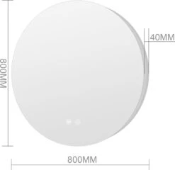 SensaHome - Led Wandspiegel Rond - Ronde Badkamerspiegel Frameloos Met LED Verlichting - Wand Gemonteerd - Anti-Condens - 2700K/4500K/6400K - Warm/Neutraal/Koud Wit - 50CM -Badkamer Wijs 1200x1166