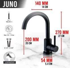 LOMAZOO Wastafelkraan Zwart Hoog Juno - Zwarte Wastafelkraan - Badkamerkraan Zwart - Zwarte Badkamerkraan 13 LOMAZOO Wastafelkraan Zwart Hoog Juno - Zwarte Wastafelkraan - Badkamerkraan Zwart - Zwarte Badkamerkraan -Badkamer Wijs 1200x1167 20