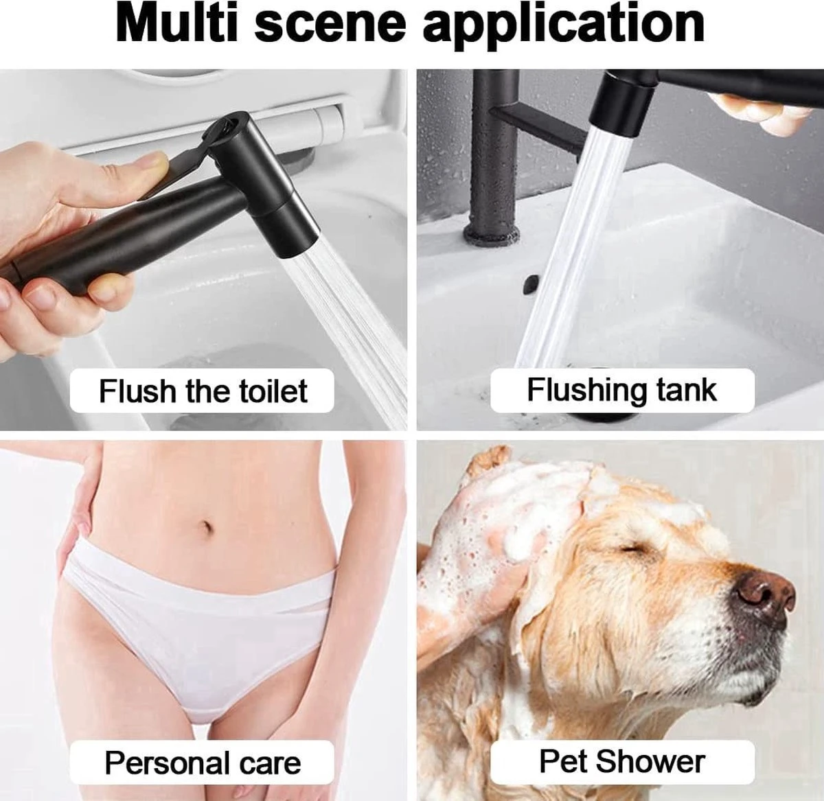 BOTC Bidet Handdouche - Shattaf - Bidet Sproeier - Bidetkraan - Zwart 5 BOTC Bidet Handdouche - Shattaf - Bidet Sproeier - Bidetkraan - Zwart - Afbeelding 3