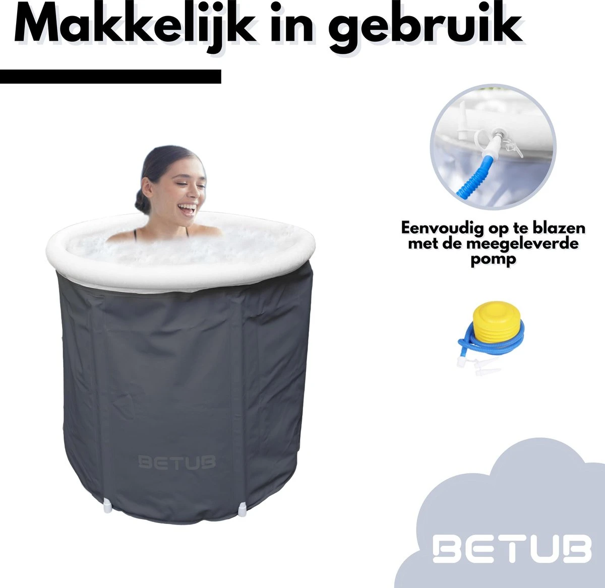 BETUB Zitbad Opvouwbare Badkuip Folding Bath Bathtub – Zit Zwembad – Ijsbad – Warm Bad – Ontspanning – Voor Onder De Douche – Tuin - Balkon Incl. Zitkussen 6 BETUB Zitbad Opvouwbare Badkuip Folding Bath Bathtub – Zit Zwembad – Ijsbad – Warm Bad – Ontspanning – Voor Onder De Douche – Tuin - Balkon Incl. Zitkussen - Afbeelding 4