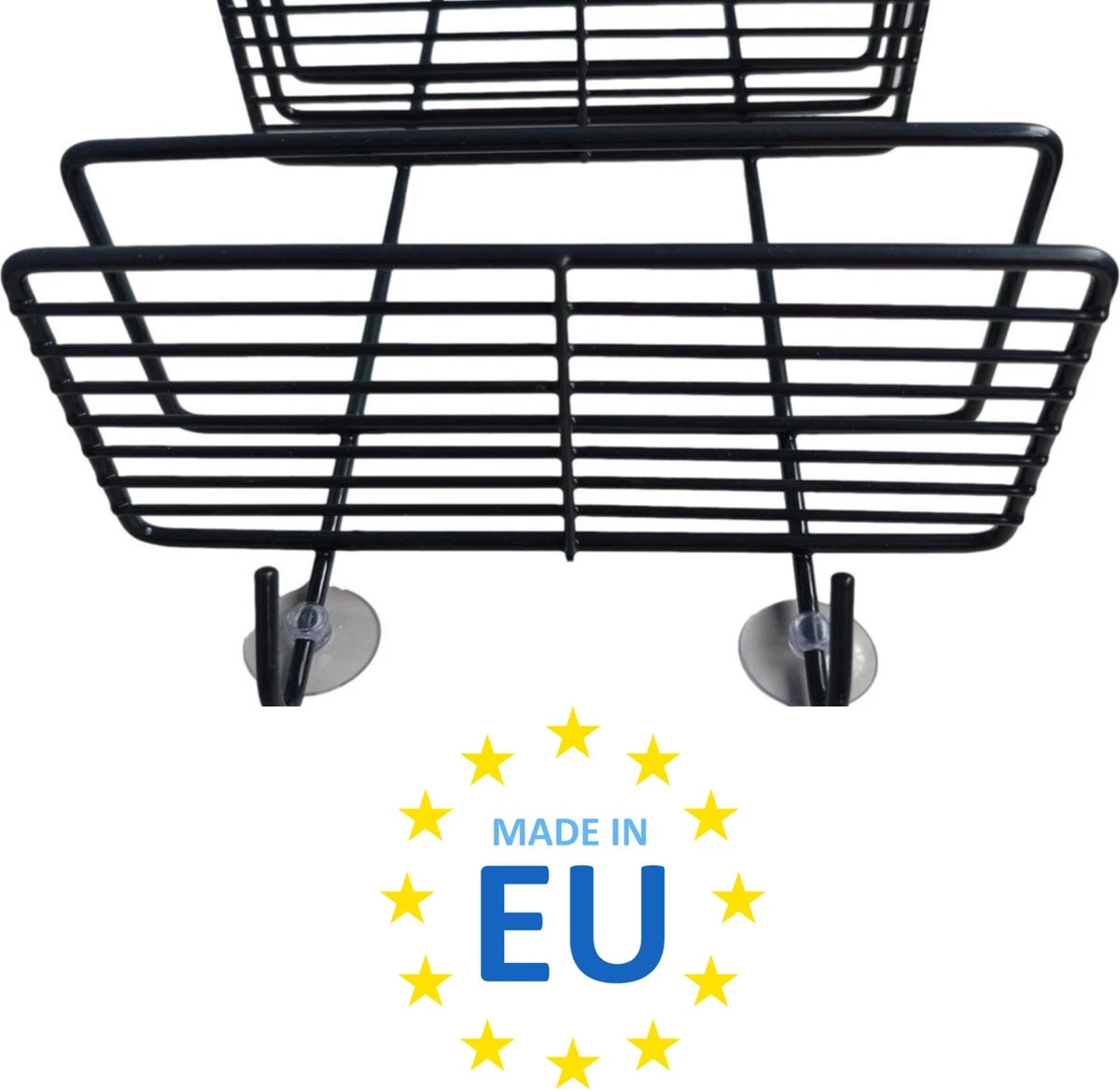 Ball Design Zwart Doucherek-3 Laags Hangend-Zonder Boren-Zwart 8 Ball Design Zwart Doucherek-3 Laags Hangend-Zonder Boren-Zwart - Afbeelding 6