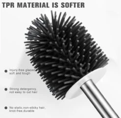 Fleau Luxe WC Borstel Met Houder - Siliconen Toiletborstel - Hygiënisch & Antibacterieel - Vrijstaand Of Hangend - Wit -Badkamer Wijs 1200x1169 5