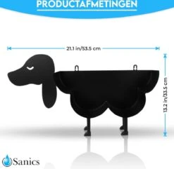Sanics Reserverolhouder Vrijstaand - Hangend - Wandhouder - Hond - Zwart - Dier -Badkamer Wijs 1200x1170 4