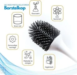 MyLife WC Borstel Met Houder - Toiletborstel - Staand Of Hangend - Extra Hygiënisch - Inclusief Muurklever - Ventilatieroosters - Nieuw Design -Badkamer Wijs 1200x1170 5