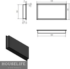 HouseLife Inbouwnis Badkamer - Mat Zwart - 60x30x7 Cm - Roestvrij Staal (RVS) -Badkamer Wijs 1200x1174 4