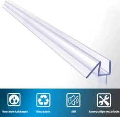 Minismus Douchedeurafdichting Met Waterkering (2 Strips Van 1 Meter, Makkelijk Inkortbaar) - Waterstopper Geschikt Voor Glas Van 6 Tot 8 Mm - Douchedorpel - Lekstrip Voor Horizontale Bevestiging -Badkamer Wijs 1200x1175 18