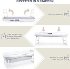 HelloBath Opvouwbaar Zitbad - Bath Bucket - 148cm - 220L - Extra Lang - Incl. Badkussen & Opberghoes -Badkamer Wijs 1200x1175 20