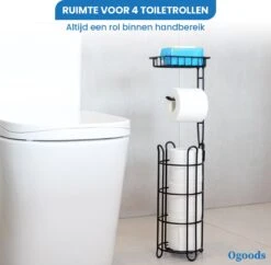 Ogoods Praktische WC Rolhouder – RVS Toiletrolhouder Staand – Rolhouder – Zonder Boren - Toiletrolstandaard - Zwart 9 Ogoods Praktische WC Rolhouder – RVS Toiletrolhouder Staand – Rolhouder – Zonder Boren - Toiletrolstandaard - Zwart -Badkamer Wijs 1200x1176 4