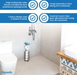 Ogoods Praktische WC Rolhouder – RVS Toiletrolhouder Staand – Rolhouder – Zonder Boren - Toiletrolstandaard - Zwart 12 Ogoods Praktische WC Rolhouder – RVS Toiletrolhouder Staand – Rolhouder – Zonder Boren - Toiletrolstandaard - Zwart -Badkamer Wijs 1200x1176 5