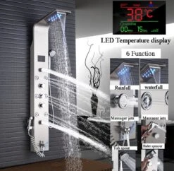 Douchepaneel Met Massage - Regendouche - Massage Jets - Waterval Douche - Met Thermostaatkraan En Handdouche - Zilver - Opbouw - Douchekop - Flanner® 15 Douchepaneel Met Massage - Regendouche - Massage Jets - Waterval Douche - Met Thermostaatkraan En Handdouche - Zilver - Opbouw - Douchekop - Flanner® -Badkamer Wijs 1200x1177 14