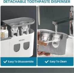 LuxeBass Tandenborstel Organizer | Tandenborstelhouder | Automatisch Tandpasta Dispenser | Met Lade En Opbergvak Voor Badkamer - LB544 -Badkamer Wijs 1200x1178 3