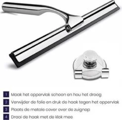 Aquafy Raamwisser RVS - Incl. Douchespons - Douchetrekker Voor Badkamer - Raamwisser Douche - Douchewisser RVS - Luxe Trekker Met Ophanghaak -Badkamer Wijs 1200x1180 3