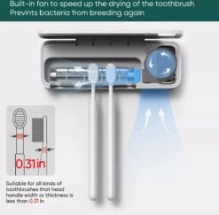 UV-Brush | Tandenborstelhouder Antibacterieel | Steriliserend UV Licht | Hangend | Zwart | Badkamer | Nieuw Model Met Ventilator -Badkamer Wijs 1200x1180 4
