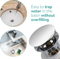 Navaris Pop-up Gootsteen Plugstop - Kliksysteem En Past Op Alle Standaardmaat Wasbakken - Voorkomt Haar En Afval In De Afvoer - Chroom 38 Mm 11 Navaris Pop-up Gootsteen Plugstop - Kliksysteem En Past Op Alle Standaardmaat Wasbakken - Voorkomt Haar En Afval In De Afvoer - Chroom 38 Mm -Badkamer Wijs 1200x1181 1