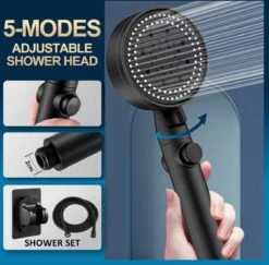 Imperatoris | DoucheSet - Douchekop Met Slang, Houder & Badmuts/Douchemuts - Waterbesparend – Hoge Druk – Regendouche - Zwart Mat -Badkamer Wijs 1200x1181 7