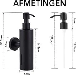 VDN Stainless Zeeppompje - Zeepdispenser Wandmontage - Zwart - Hangend - RVS 12 VDN Stainless Zeeppompje - Zeepdispenser Wandmontage - Zwart - Hangend - RVS -Badkamer Wijs 1200x1182 12