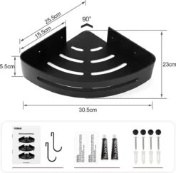 Sens Design Doucherekjes Set Van 3 - Doucherek Zonder Boren - Zwart -Badkamer Wijs 1200x1182 2
