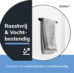 Sanics Handdoekrek Zwart 40 CM – Badkamer Of Keuken – Handdoekstang Zelfklevend – Handdoekhouder -Badkamer Wijs 1200x1182 6