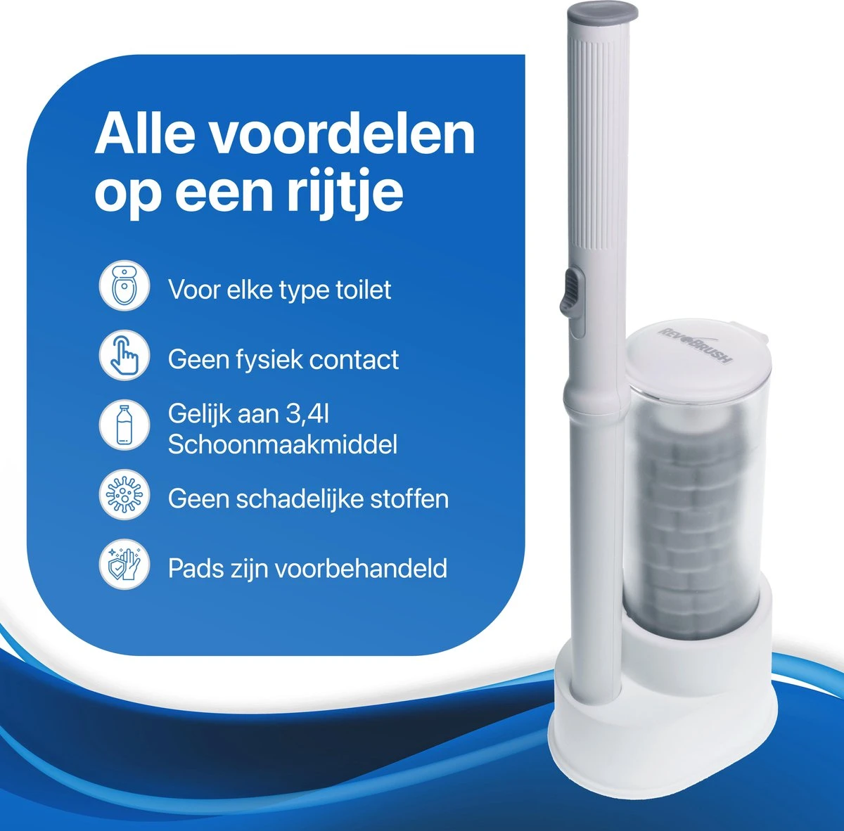 RevoBrush WC Borstel Met Houder Vrijstaand - Hygiënische Toiletborstel - Met 14x Pads 12 RevoBrush WC Borstel Met Houder Vrijstaand - Hygiënische Toiletborstel - Met 14x Pads - Afbeelding 10