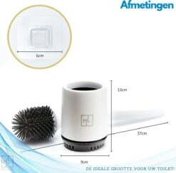MyLife WC Borstel Met Houder - Toiletborstel - Staand Of Hangend - Extra Hygiënisch - Inclusief Muurklever - Ventilatieroosters - Nieuw Design -Badkamer Wijs 1200x1182 9